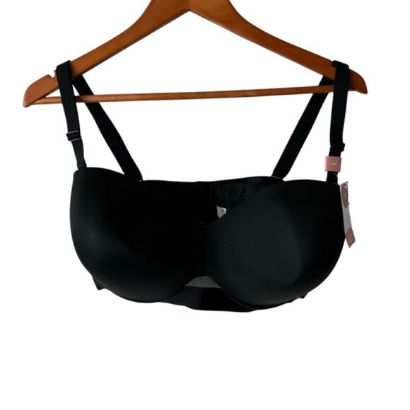 Cacique Black NWT Lightly Lined Multi Way Strapless Bra Sz 40F - Picture 2 of 11